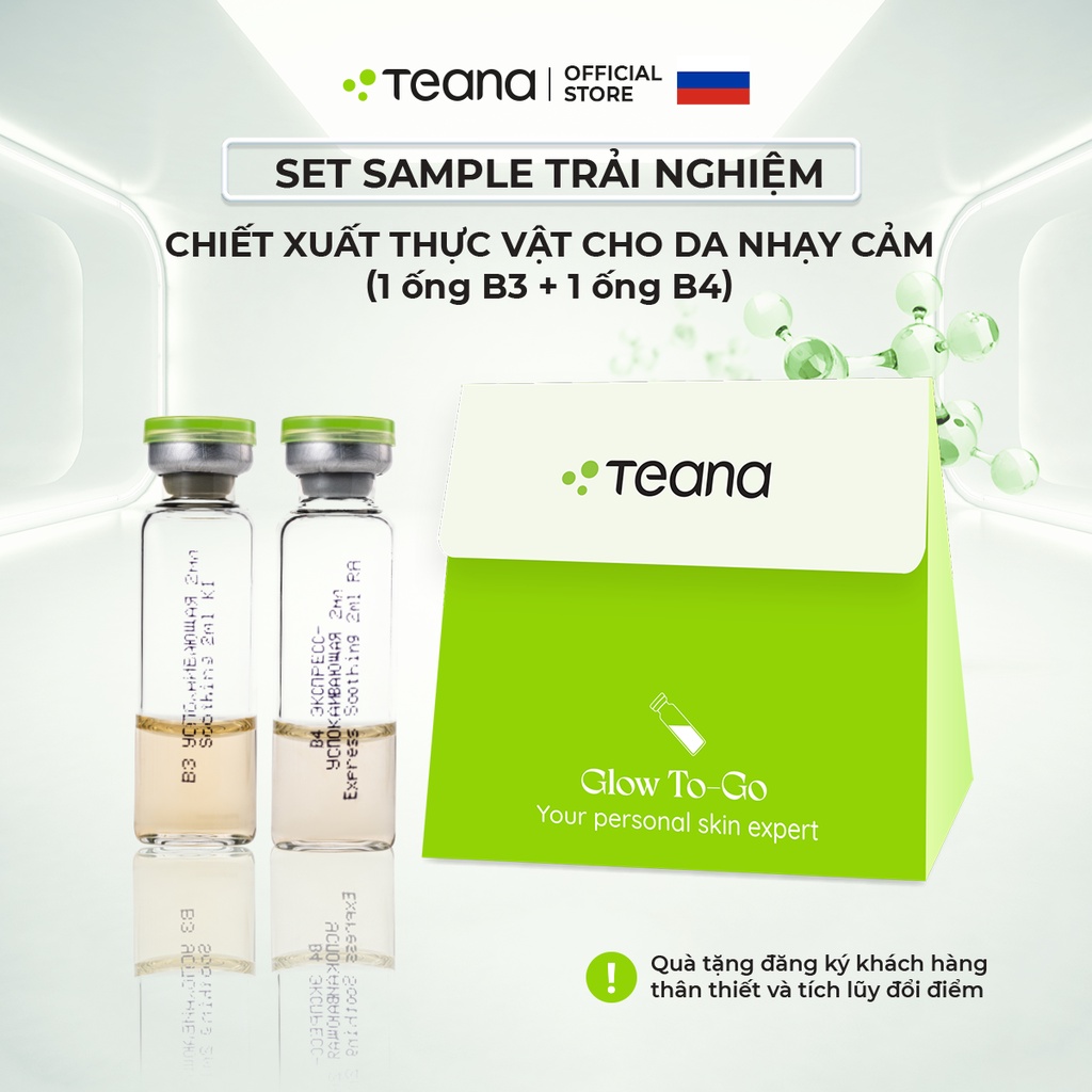 Set sample trải nghiệm 4ml teana chiết xuất thực vật cho da nhạy cảm