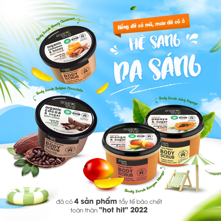Organics Shop Tẩy da chết toàn thân Body Scrub 250ml