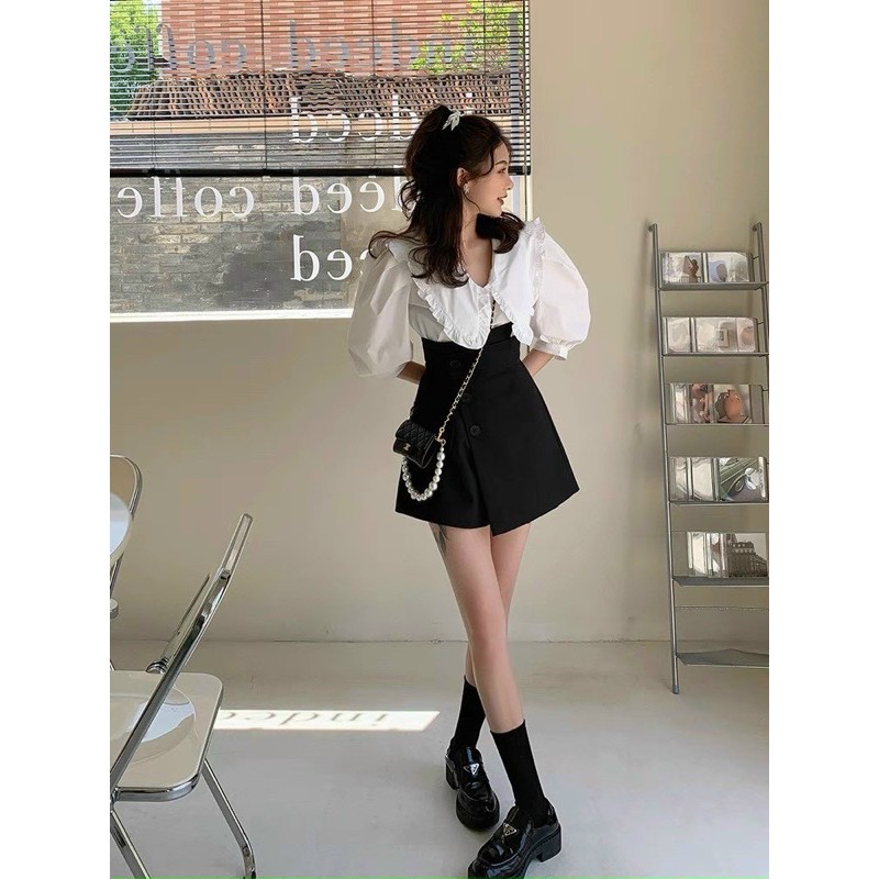 Sét áo bèo + Chân Váy đắp chéo