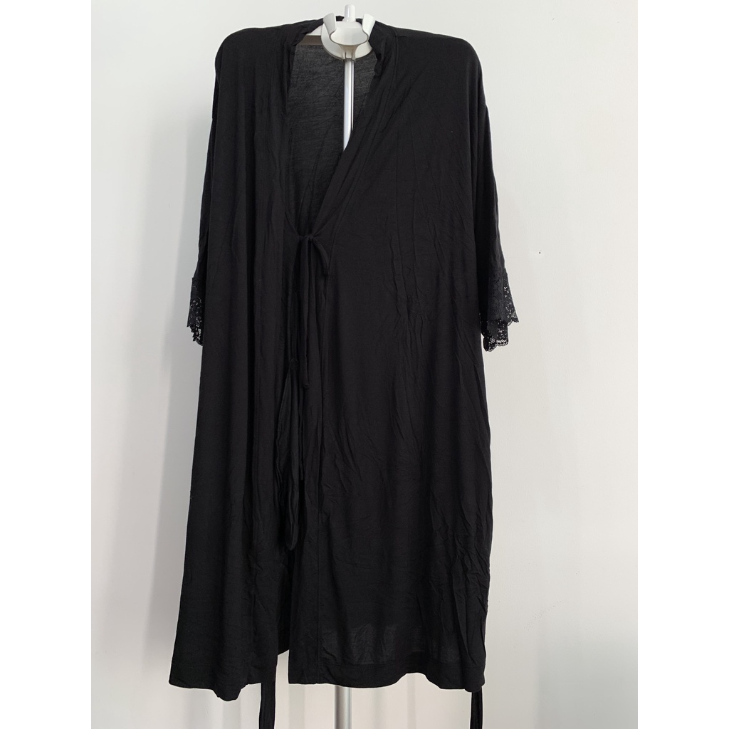 [Ảnh thật shop chụp] Áo choàng ngủ nữ / áo choàng tắm sexy thun lạnh VNXK black robe | BigBuy360 - bigbuy360.vn