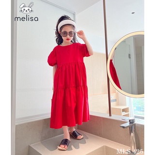 Váy maxi đỏ babydoll tay phồng siêu xinh cho bé