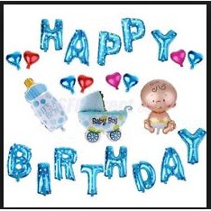 Bong bóng hình size 38cm/60cm BÉ TRAI VÀ BÉ GÁI trang trí sinh nhật Phụ kiện trang trí sinh nhật happy birthday cho bé