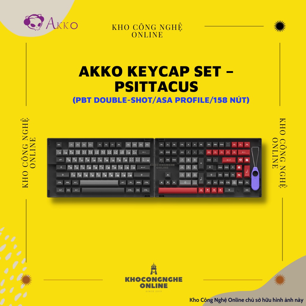 AKKO Keycap set – Psittacus (PBT Double-Shot/ASA profile/158 nút)