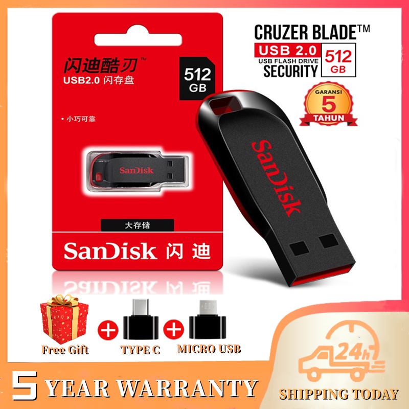 Thẻ Nhớ SanDisk CZ50 128GB 256GB 512GB Cổng USB 2.0