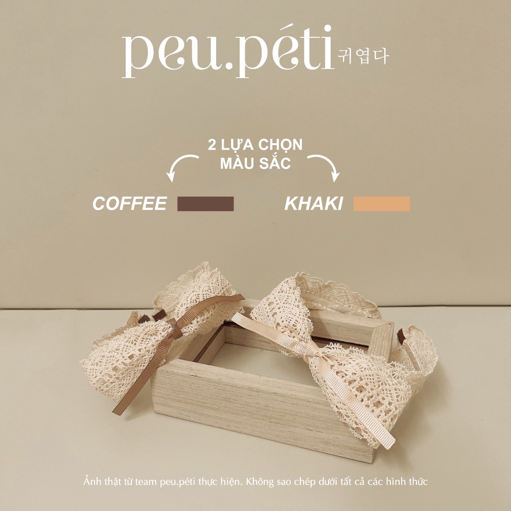 Turban hoặc Bờm Ren màu vintage cho bé thiết kế style Korea- peu.péti  🤎