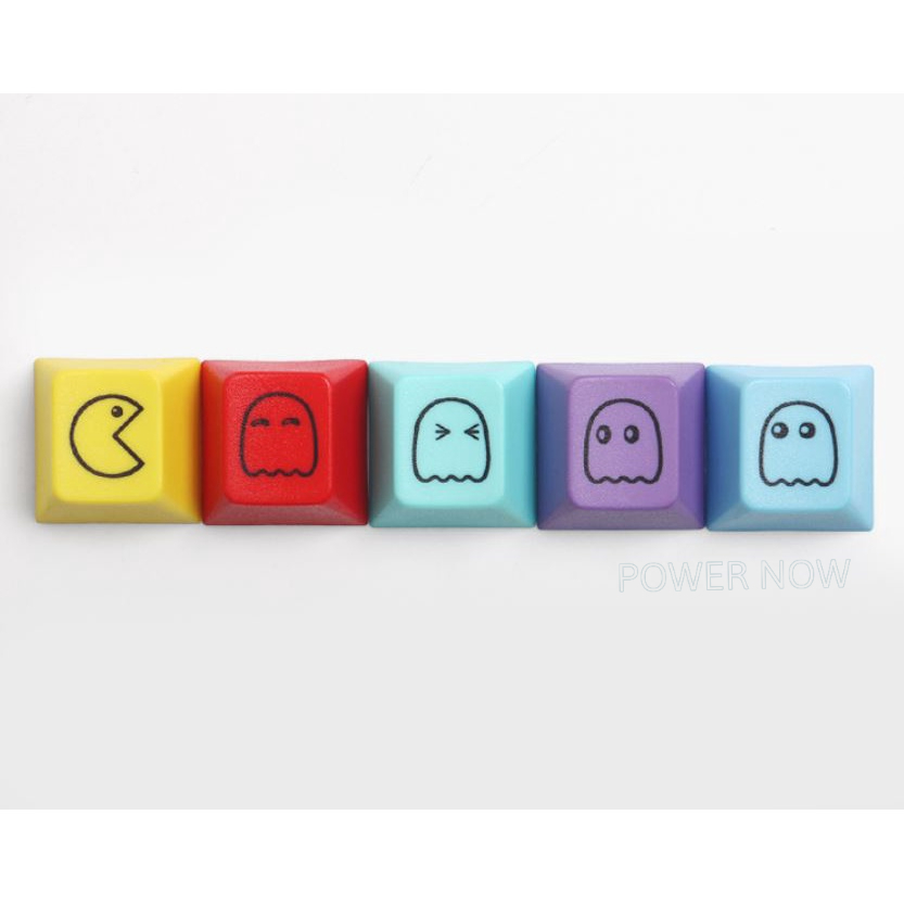 Bộ Keycaps Lẻ   PBT Mario, Pacman 5 Phím. OEM Profile Cho Bàn Phím Cơ