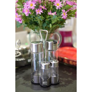 Bộ đựng giấm, dầu, muối, tiêu Tescoma