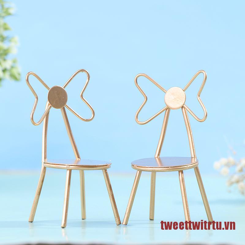 TRTU 1:12 Dollhouse Miniature Metal Chair Back Chair Butterfly Chair Doll Chair Toy