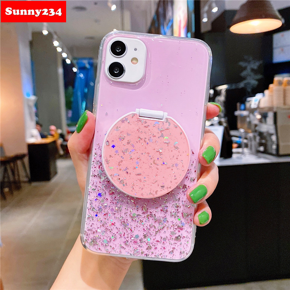 Ốp Điện Thoại Có Gương Trang Điểm Lấp Lánh Cho Iphone 12 Pro Max Iphone 6 6s 7 8 Plus 11 Pro Max