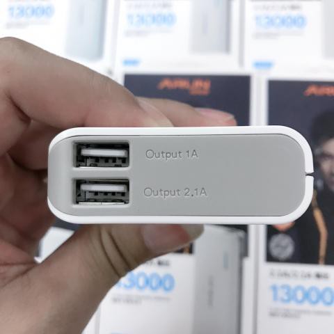 Pin Sạc Dự Phòng Arun 13000mah, 2 đầu USB sạc nhanh, có đèn Led kèm đèn pin - BH 1 Năm | Arun Y625 13000mah