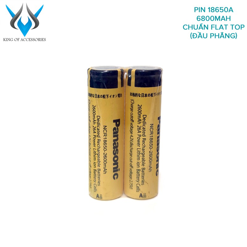 Combo 2 viên pin sạc 18650 Panasonic NCR18650A 6800mah 3.7v max 4.2v đúng chuẩn (Xanh lá)