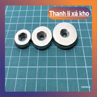 Nam châm trắng siêu cường 20x5mm, 25x5mm, 30x5mm, 25x10mm, 20x10mm, 30x10mm có lỗ