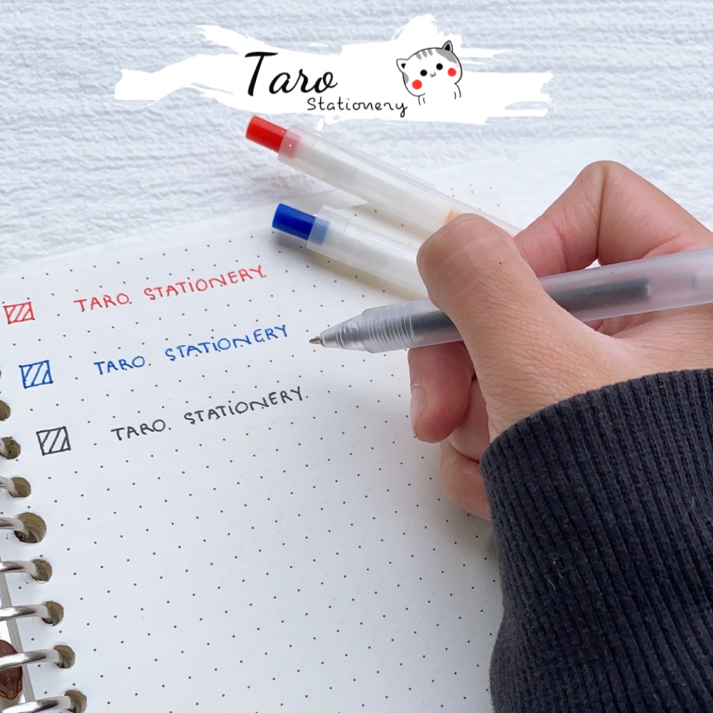 Bút Muji bản Dupe Muji bút gel xanh đỏ đen 0.5mm Take Note tiện dụng A05 Taro Stationery