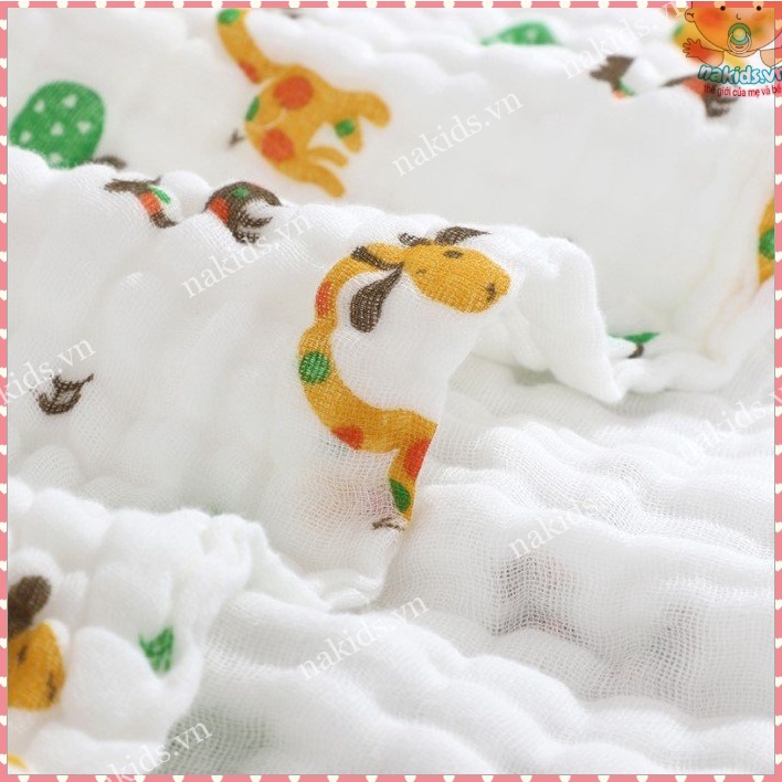 Khăn Tắm Xô Nhăn 6 Lớp 100% Cotton Sợi Tre Có Thể Dùng Làm Chăn Ủ Cho Bé Kích Thước 110x110cm - Hàng Nhập Khẩu