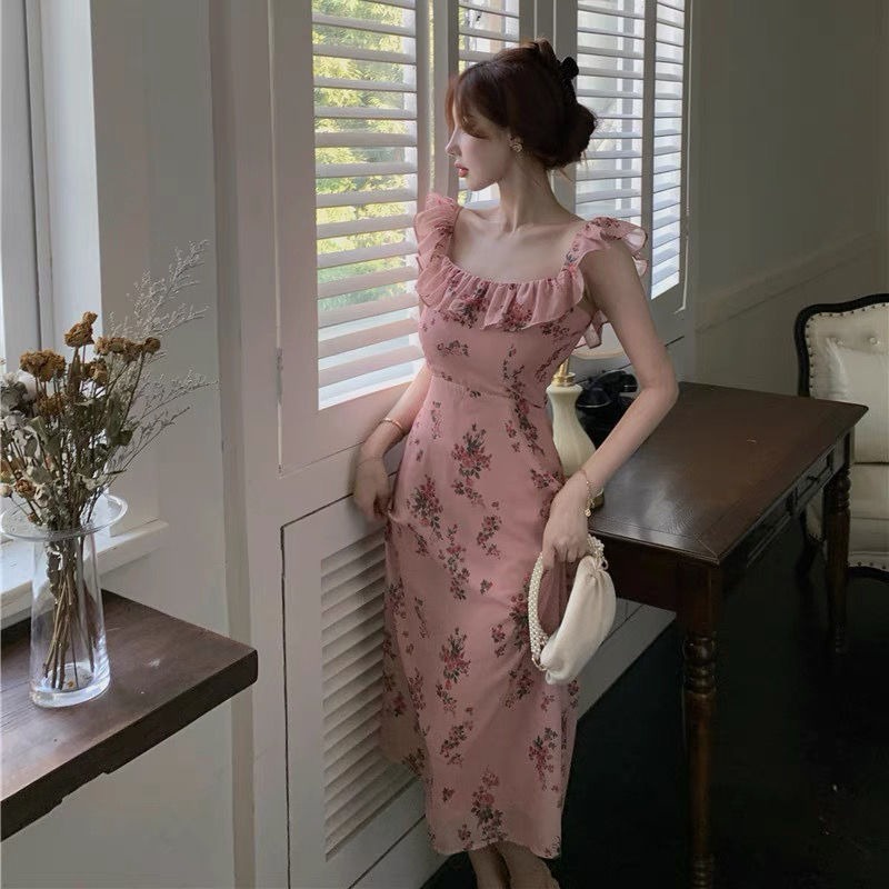 Đầm Hoa Thời Trang Pháp Thanh Lịch Quyến Rũ Cho Nữ