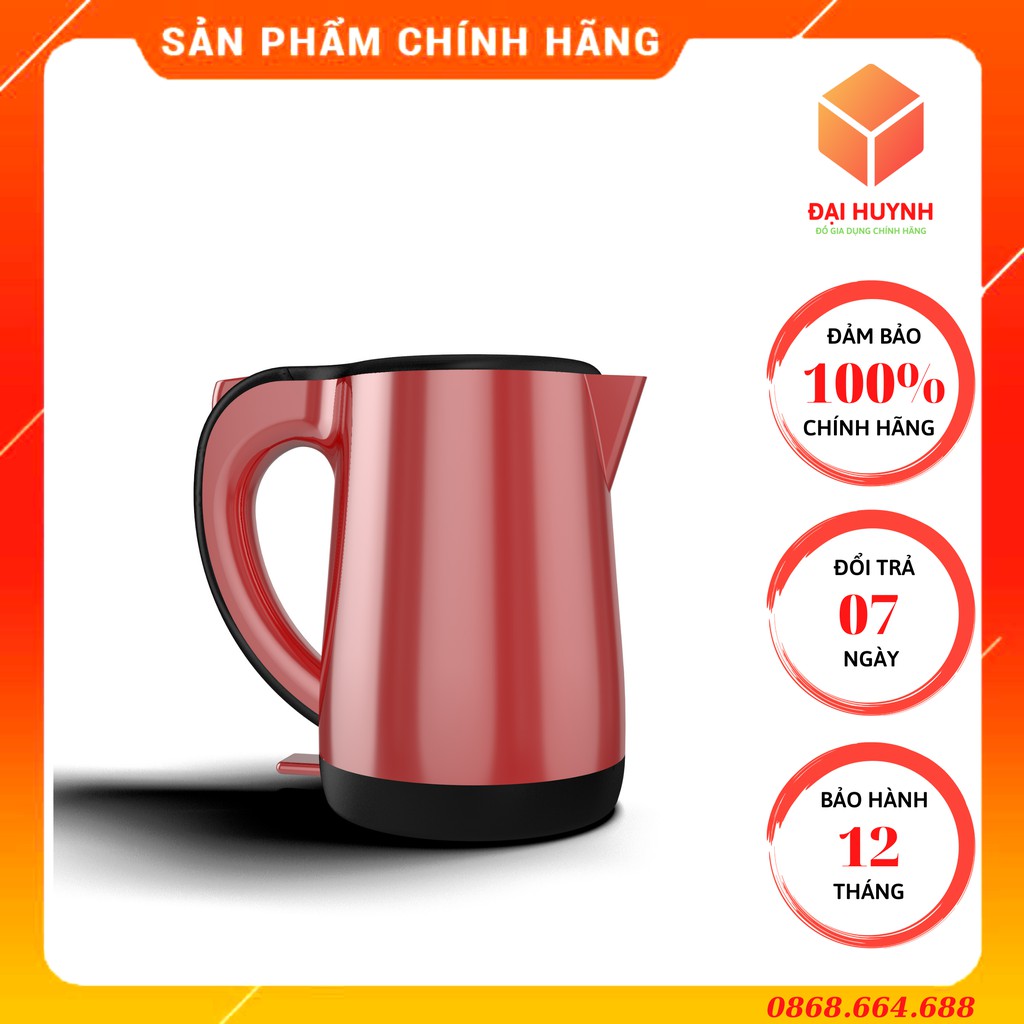 Ấm Đun Nước, Ấm Siêu Tốc, Cách Nhiệt, Cách Điện Cao Cấp Chính Hãng 1700ml INOX304 RD-AST17P1 Rạng Đông