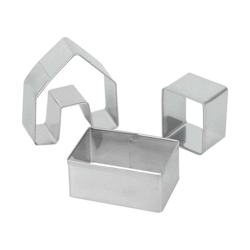 AUGUSTINA Set 3 Khuôn Cắt Kẹo Mềm Trang Trí Bánh