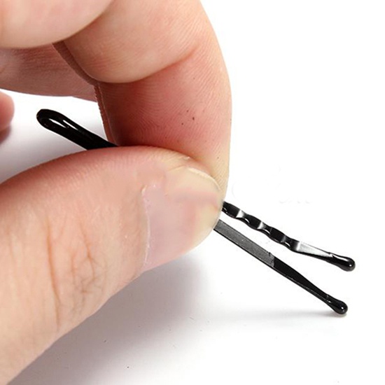 Set 60 Kẹp Tăm Kim Loại Màu Đen Chuyên Dụng Cho Salon Làm Tóc