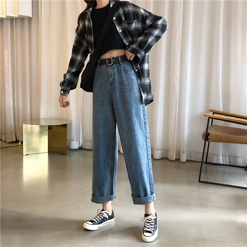 [Size S,L] Quần jeans nữ ống rộng Ulzzang Quảng Châu QDJ23