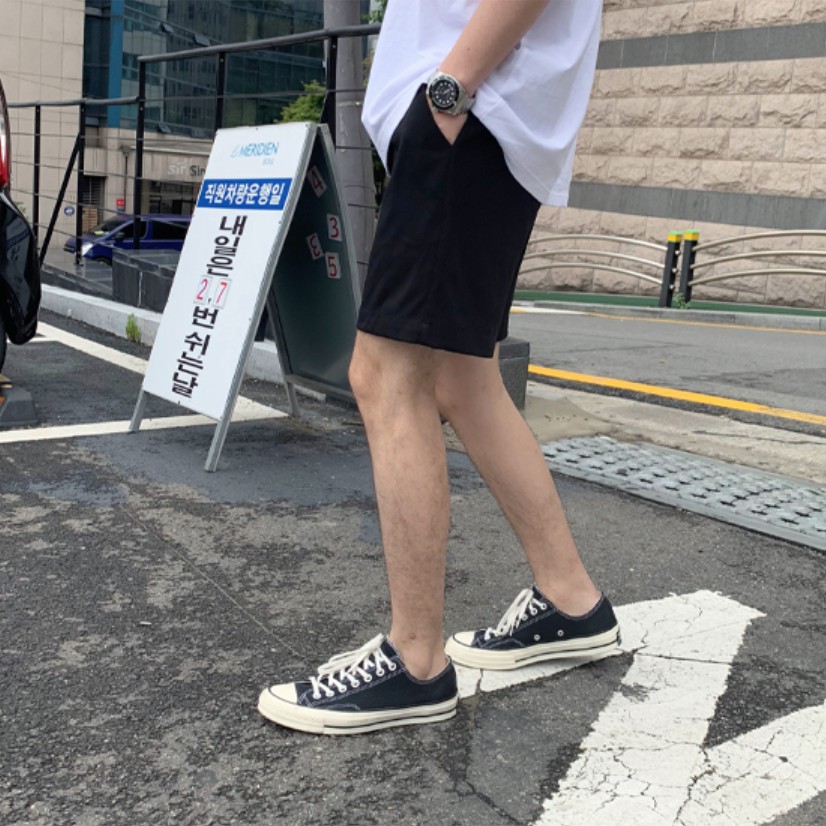 Quần Short, Đùi Nam Màu Đen Trơn Giải Rút Phong Cách Hàn Quốc Chất Nỉ U Mì Hè 2021-QD07 | BigBuy360 - bigbuy360.vn