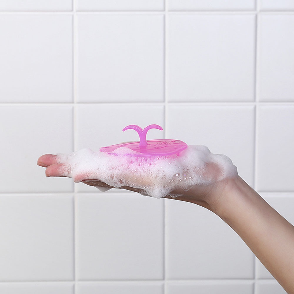 [Hàng mới về] Bàn chải silicone hình tròn dùng để mát xa đầu khi tắm