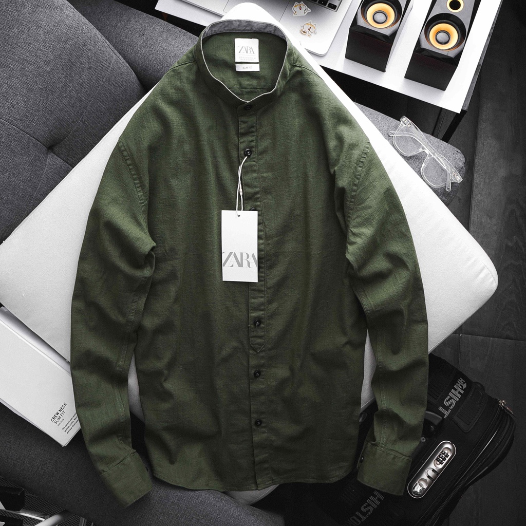 Áo sơ mi nam dài tay cao cấp chất đũi THE 727 BH.D.Z.24