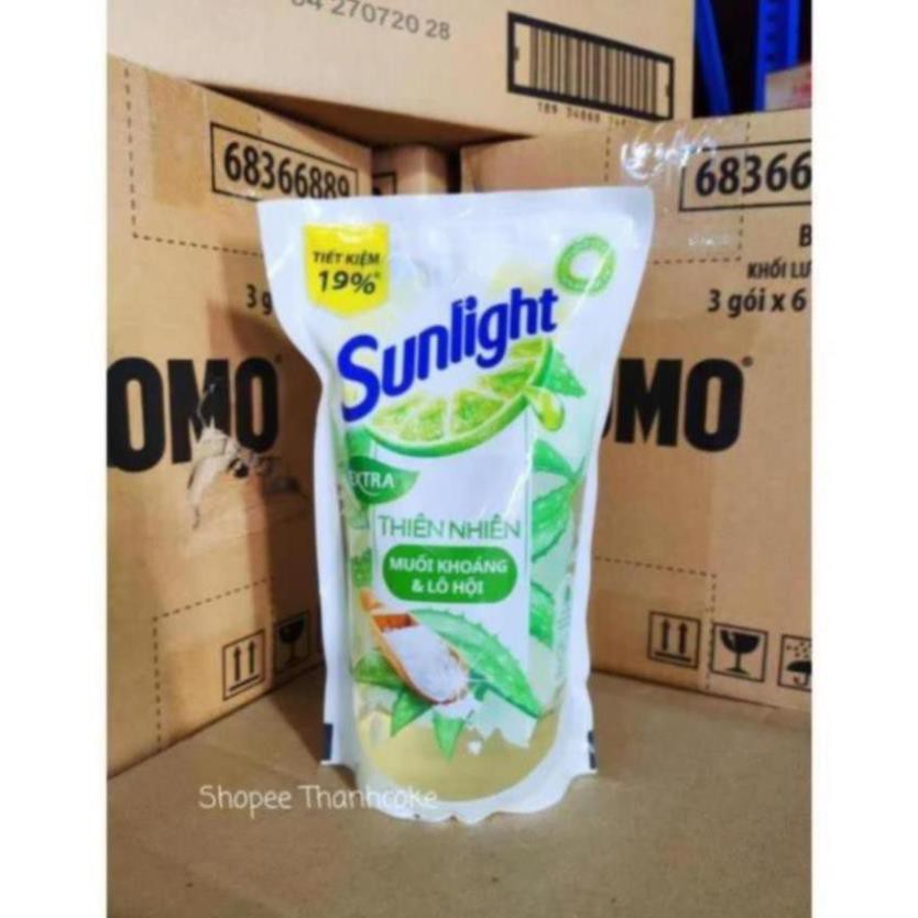 SUNLIGHT Nước Rửa Chén 750g dạng túi Matcha Trà Xanh Nhật , Muối Khoáng Lô Hội TrắngThiên Nhiên 750 g - uri1