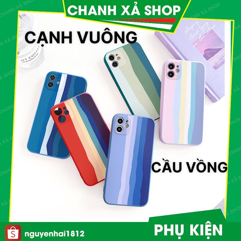 Ốp lưng iphone vuông viền cầu vồng 6 6s 6splus 7 7plus 8 8plus x xs xsmax 11promax 11 12 12promax 13 pro max plus promax