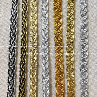 8mm Vàng Bạc Đỏ Đen Trắng Dây Ba Dây Braid Dệt Handmade DIY Dây Ren Ruy Băng Sân Khấu Phụ Kiện Trang Trí