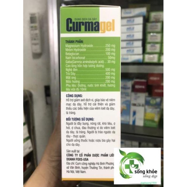 Dung Dịch Dạ Dày Curmagel- giảm nóng rát, khó tiêu đau thượng vị, ợ chua do viêm loét dạ dày, tá tràng