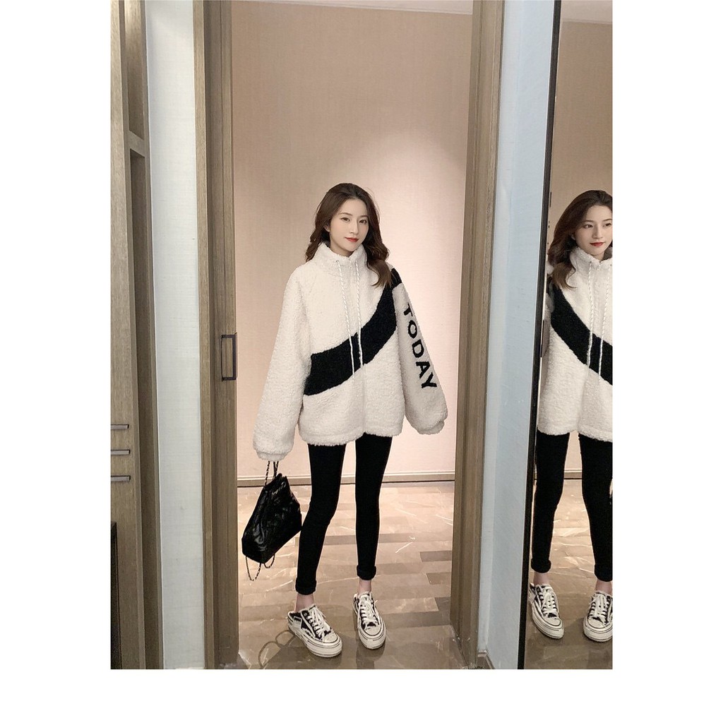 Áo Sweater Nữ Lông Cừu Họa Tiết Cá Tính Form Rộng Guu  AS02