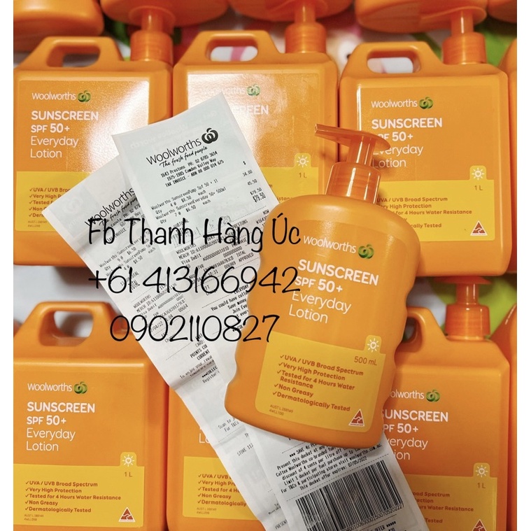 Kem Chống Nắng Woolworths Suncreen SPF 50+ Everyday Lotion