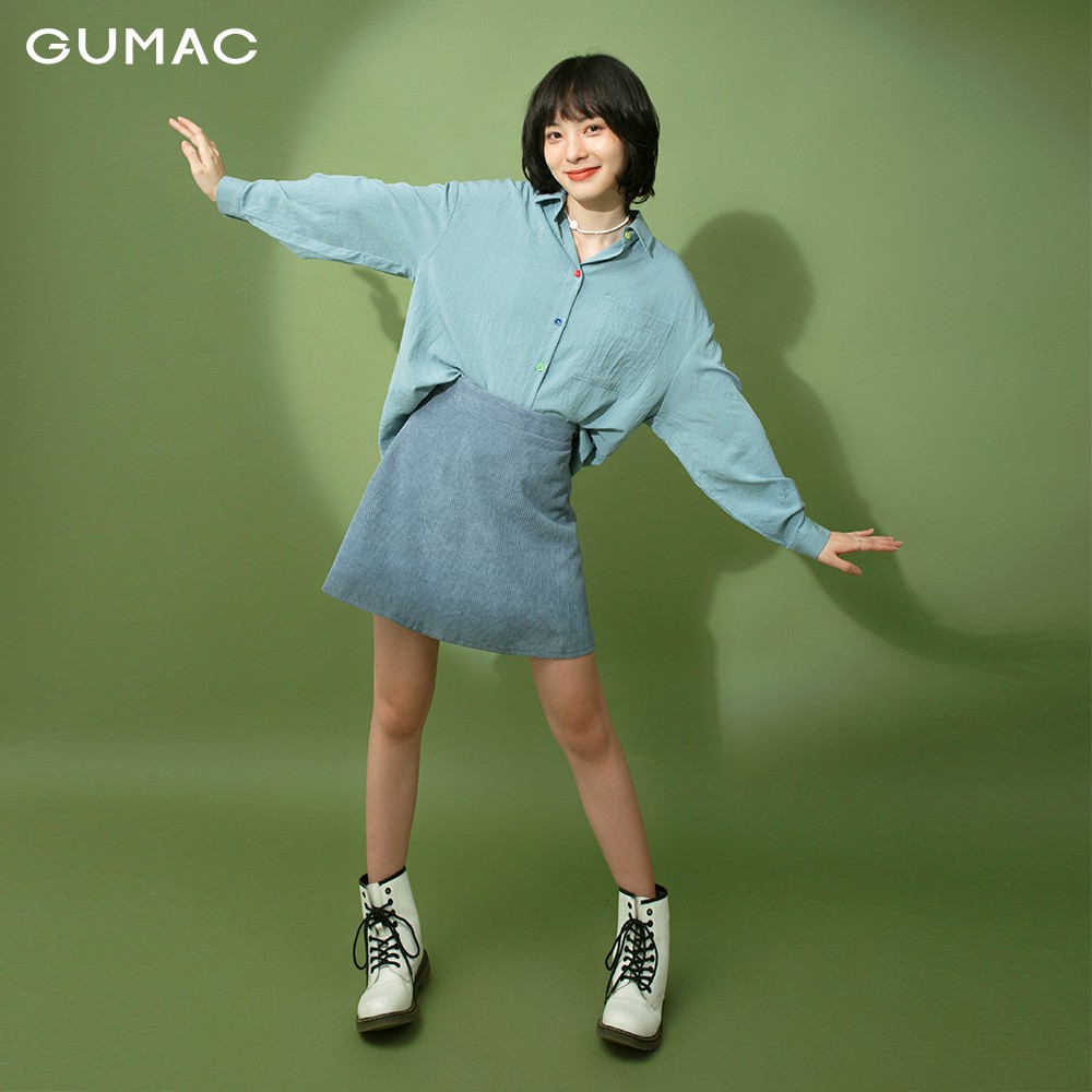 Áo sơ mi nữ phối nút nhiều màu GUMAC trơn đủ size, thiết kế basic năng động, trẻ trung AB192 | BigBuy360 - bigbuy360.vn