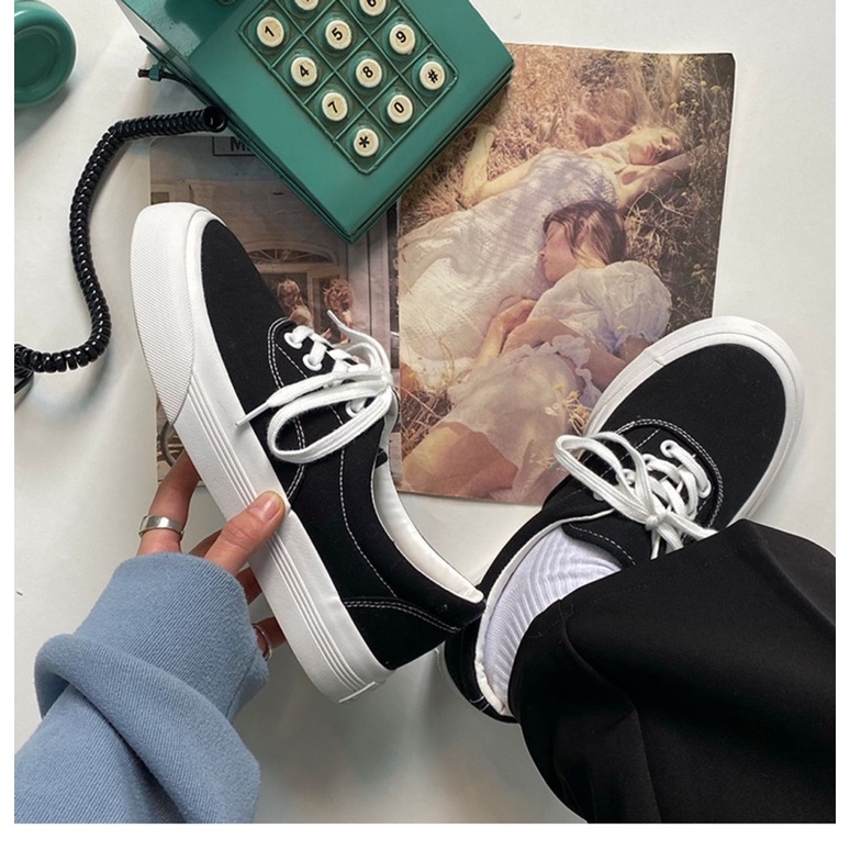 Giày thể thao nữ vải canvas phong cách ulzzang Hàn Quốc hottrend 2022