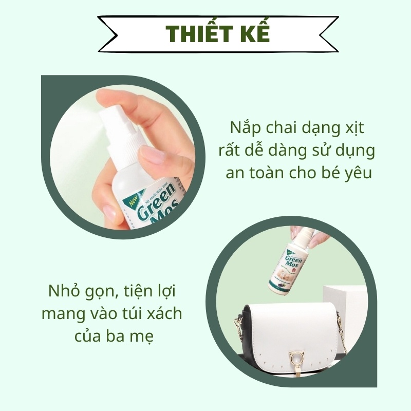 Xịt chống muỗi cho bé sơ sinh thảo dược an toàn lành tính Green Mos mới nhất MUA 1 TẶNG 1