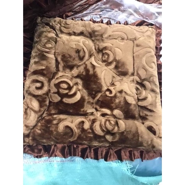 Bộ 3 Thảm ghế nhung in hoa văn nổi siêu Dày Dặn - 1 Ghế Dài 2 Ghế Vuông