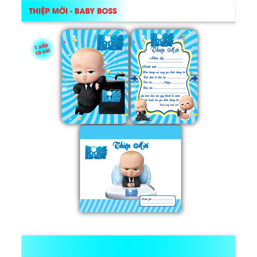 Thiệp mời sinh nhật, thôi nôi, party, set 10 cái Fubao Store