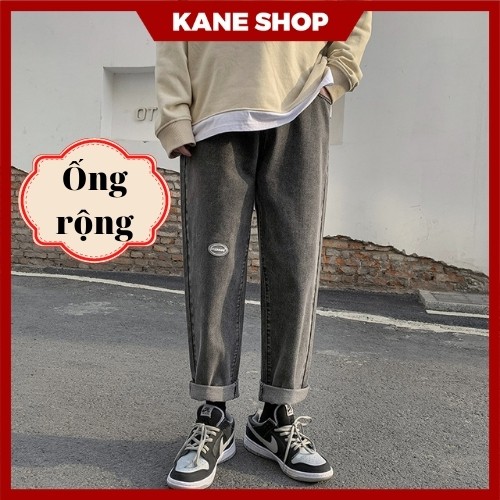 Quần Jean baggy nam ống rộng cao cấp, Quần jean nam ống rộng phong cách hàn quốc  KANE SHOP