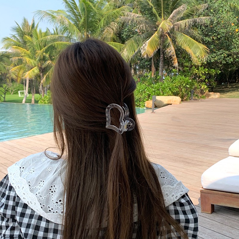 Kẹp Tóc Kẹp Càng Cua LIN Hình Trái Tim Đơn Giản Phong Cách Hàn Quốc
