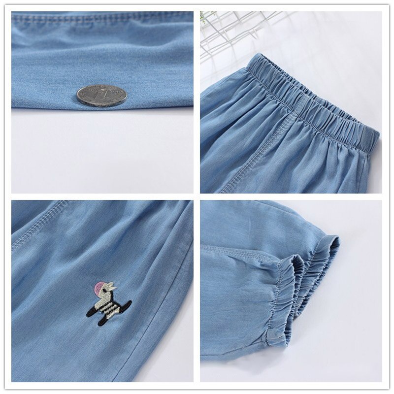 Quần Denim Cotton Mỏng Thời Trang Mùa Hè Dành Cho Trẻ 3-8 Tuổi