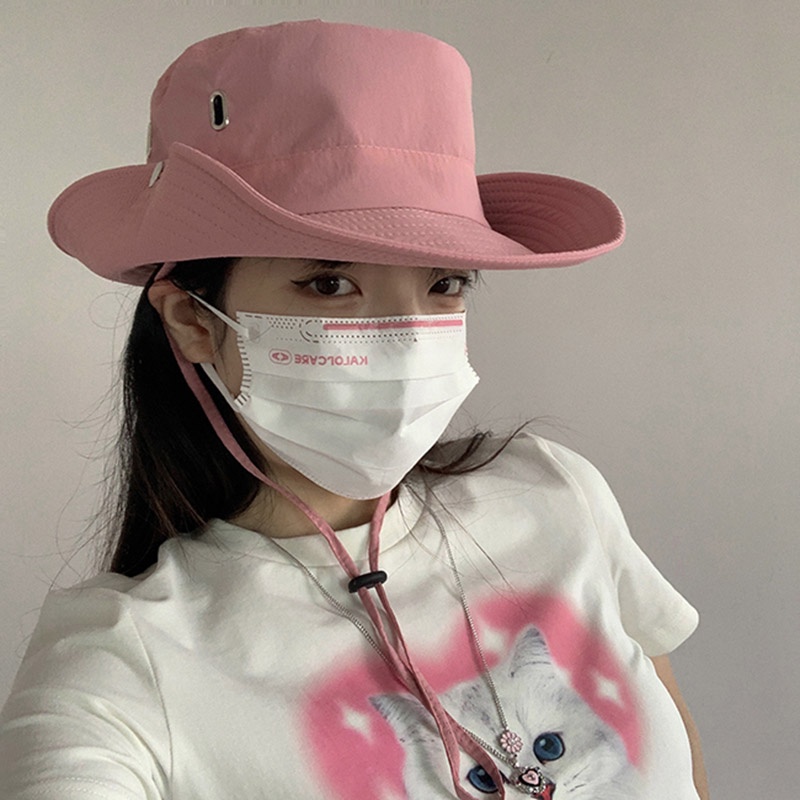 Uốn Nếp Mũ Cao Bồi Miền Tây Dành Cho Nam Nữ Unisex Chống Nắng Mũ Xô