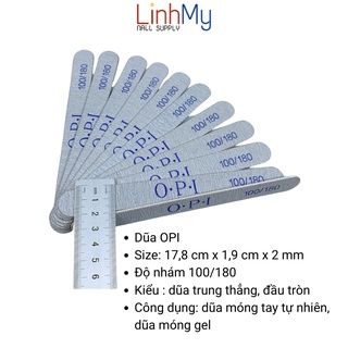 Lốc 50 cây dũa móng tay opi xanh, dũa móng gel móng nail nhám 100/180