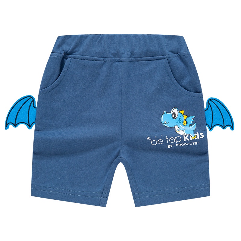 Quần short SOFFNY cotton mềm mại co giãn ống rộng màu trơn xinh xắn dành cho bé trai