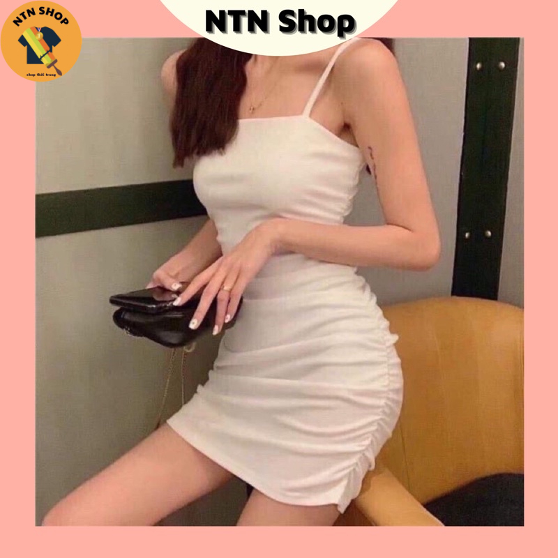 Đầm 2 dây cotton nhúm sườn xinh NTN shop