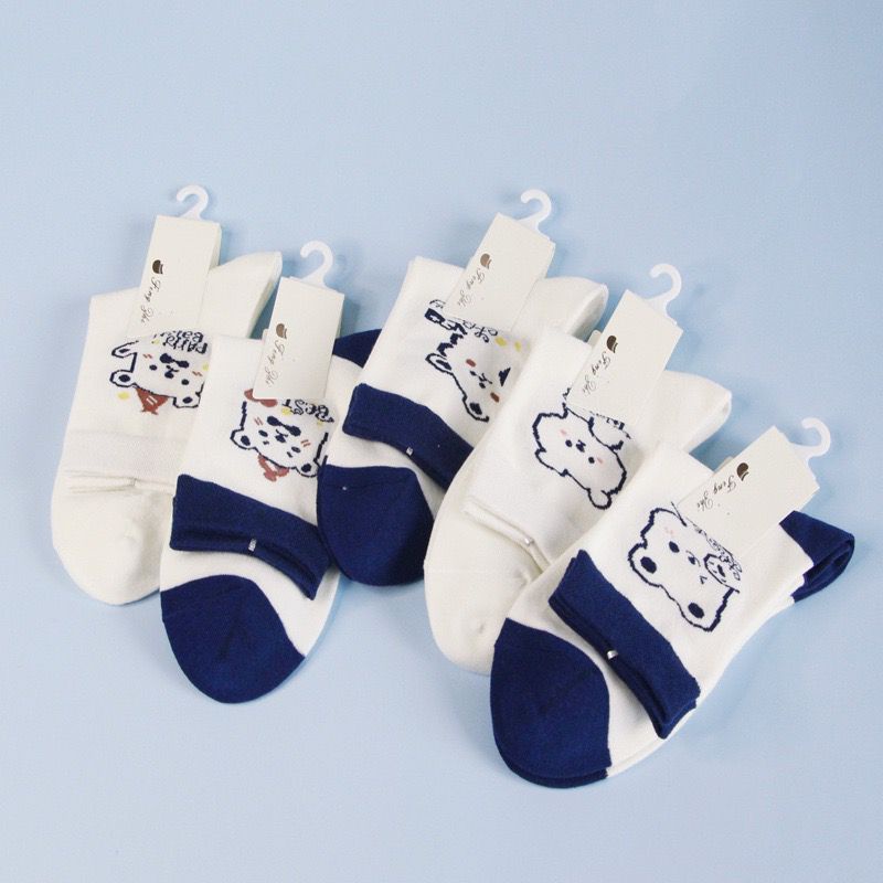 Tất Vớ Cotton In Họa Tiết Hoạt Hình Phong Cách Hàn Quốc Xinh Xắn