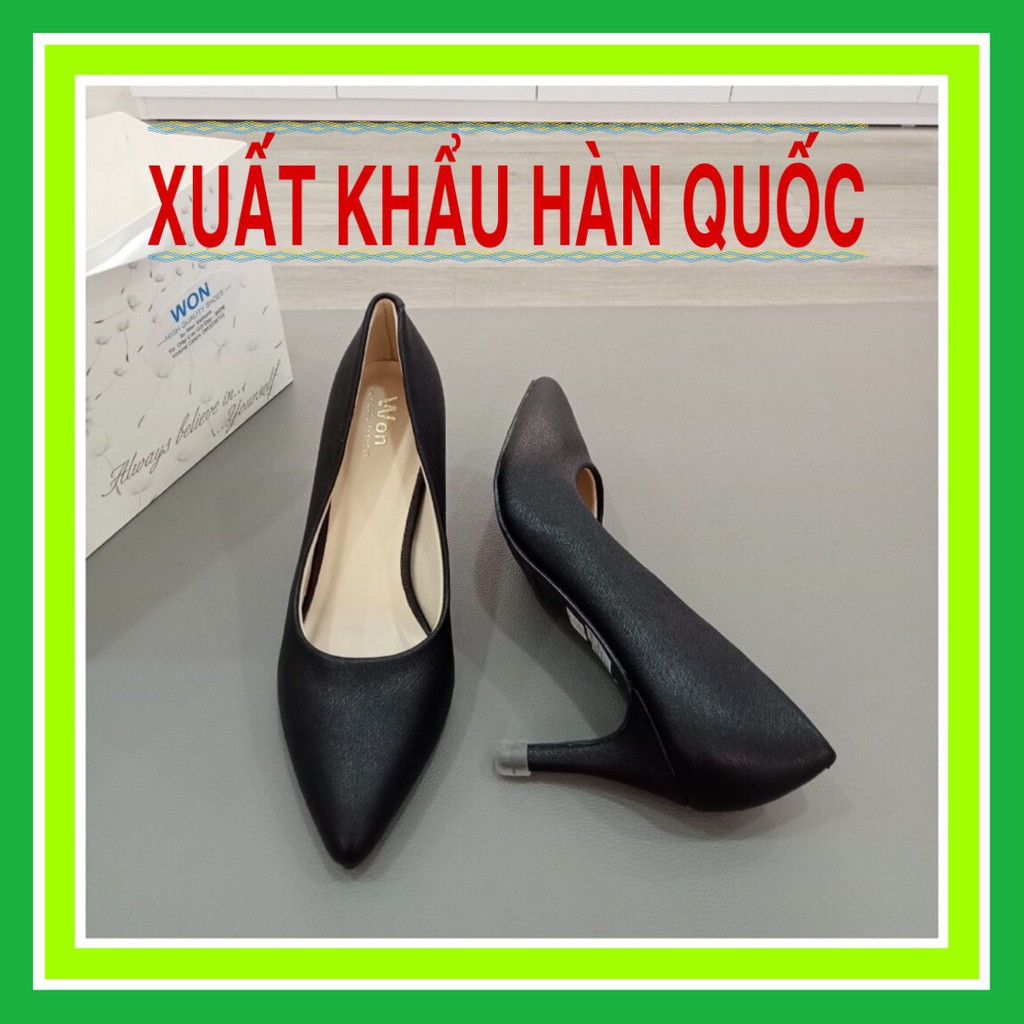 GIÀY CAO GÓT ĐẸP XUẤT KHẨU HÀN QUỐC CAO CẤP - MÀU ĐEN - THƯƠNG HIỆU WON - ĐI CỰC ÊM MỀM