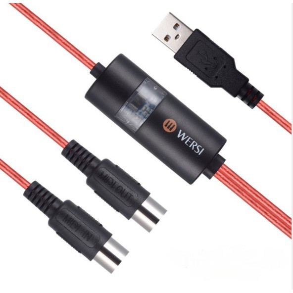 Dây Cáp Midi To USB Cable Cao Cấp WERSI UM-18 Cho Đàn Organ, Piano, Keyboard Controller, Launchpad