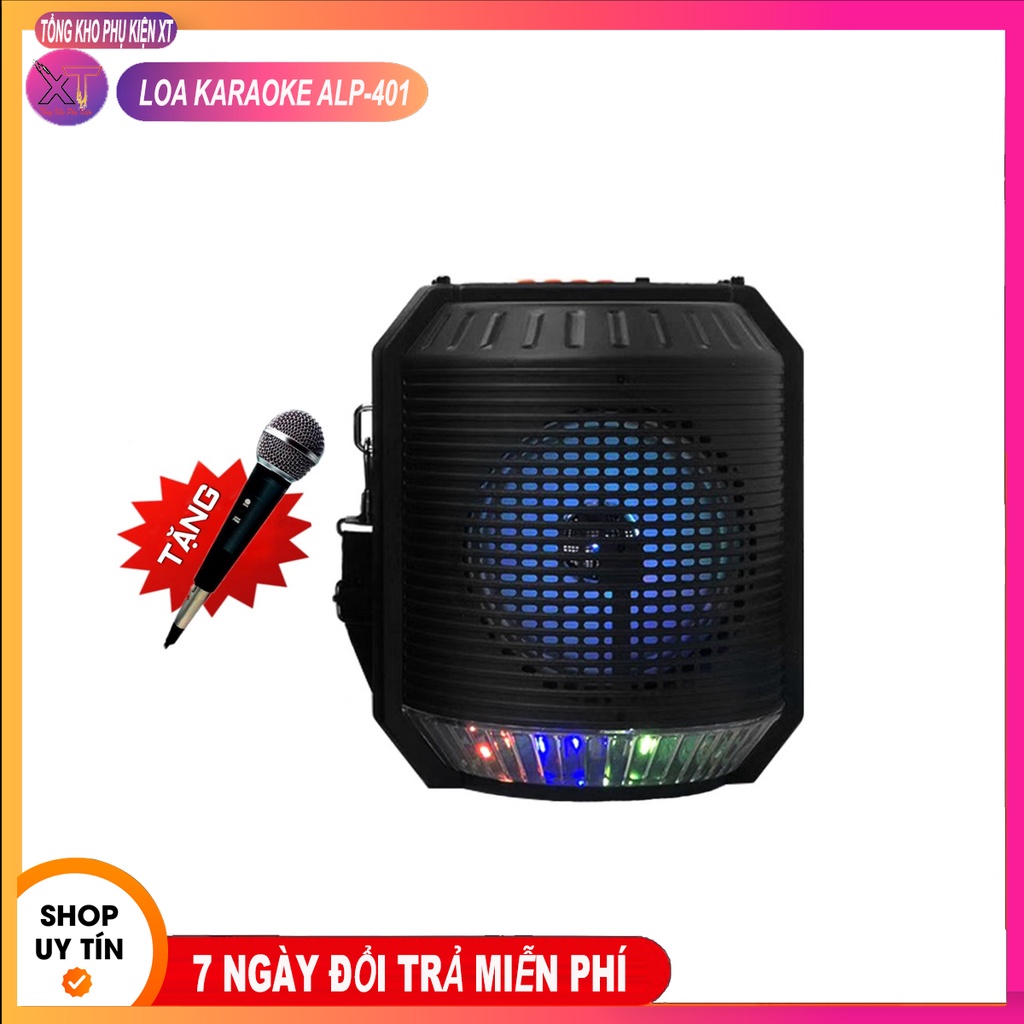 Loa Bluetooth Karaoke APL401, loa karaoke kèm mic có đèn led, thiết kế đẹp mắt, bảo hành 06 tháng