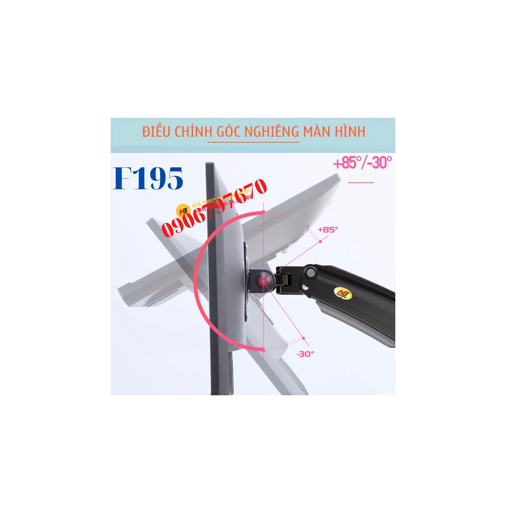 Giá Treo Hai Màn Hình NB F195A 22 - 32 Inch - Tay Treo Màn Hình Kép Gắn Bàn Đa Năng