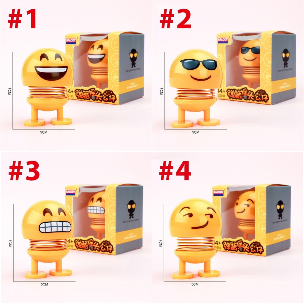 Emoji loại 1 hộp to hình biểu tượng cảm xúc thú nhún lò xo